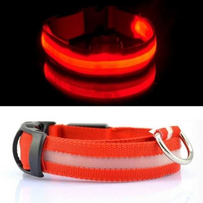 LED Dog Collar Nylon Glow in the Dark – Flashing Safety Pet Accessory for Dogs
