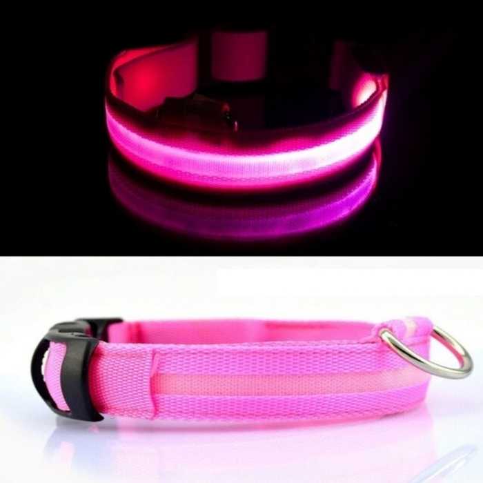LED Dog Collar Nylon Glow in the Dark – Flashing Safety Pet Accessory for Dogs