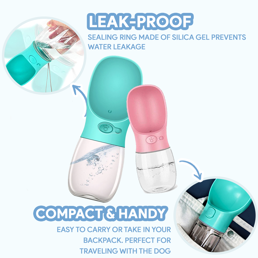 Portable Dog Water Bottle – Durable Travel Bowl for Small & Large Dogs, Leakproof