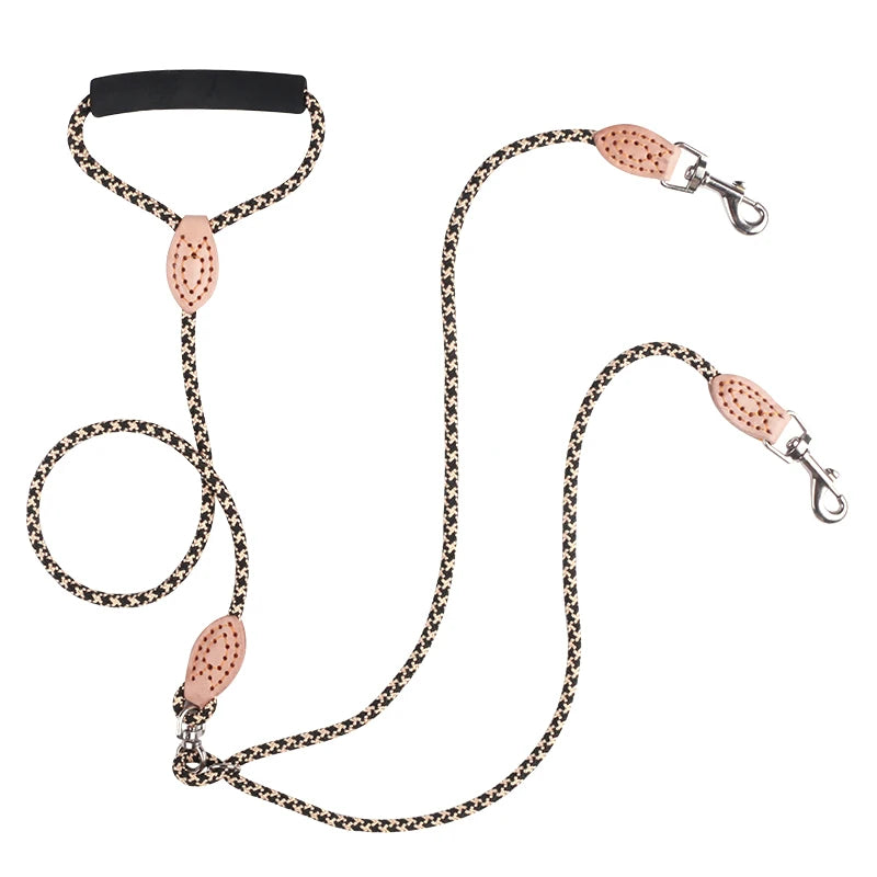 Double Dog Leashes - Walk 2 Dogs Leash, Small Dog Leash, Comfortable Foam Handle