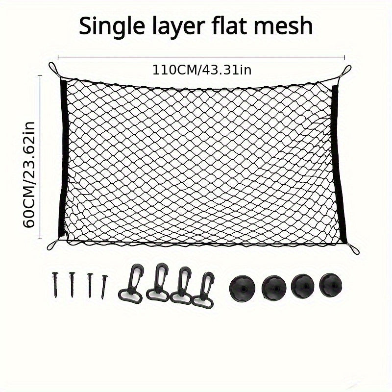 Dog Car Barrier – Sturdy Elastic Pet Safety Net for Trunk & Backseat