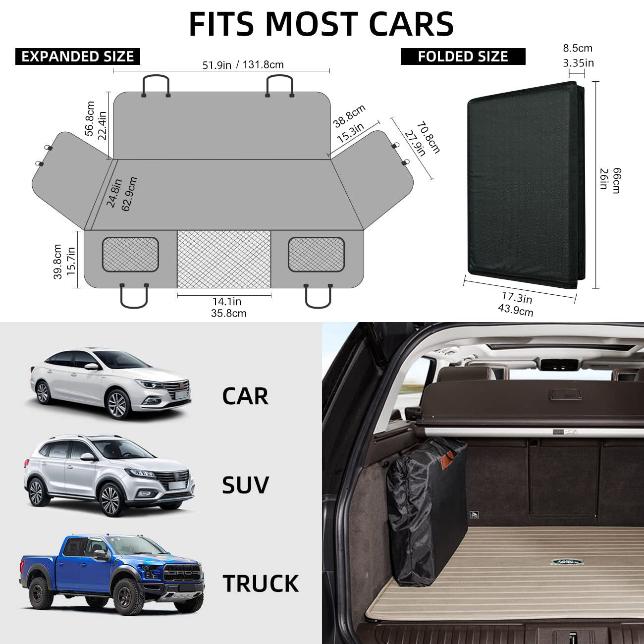 Durable Hard Bottom Seat Cover – Waterproof, Non-Slip, Fits Cars & Trucks