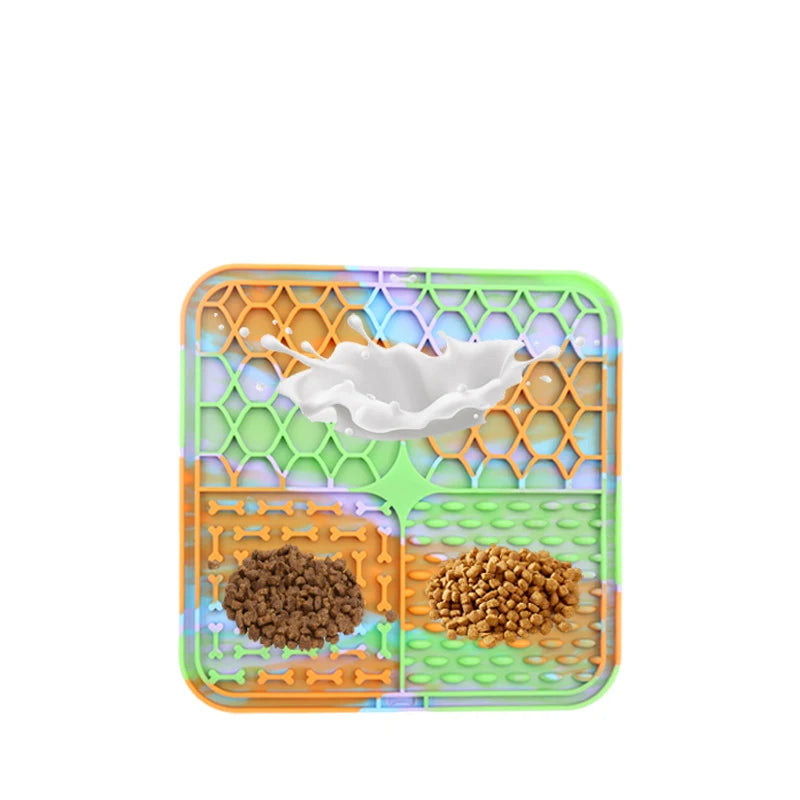 Pet Lick Silicone Mat for Dogs – Slow Feeder & Bathing Distraction Mat with Suction Base