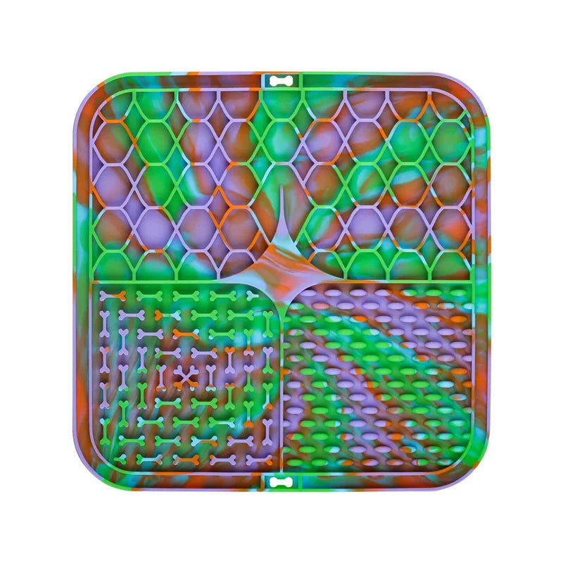 Pet Lick Silicone Mat for Dogs – Slow Feeder & Bathing Distraction Mat with Suction Base