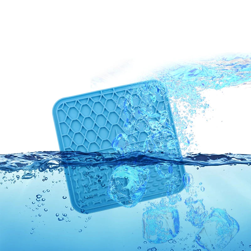 Pet Lick Silicone Mat for Dogs – Slow Feeder & Bathing Distraction Mat with Suction Base
