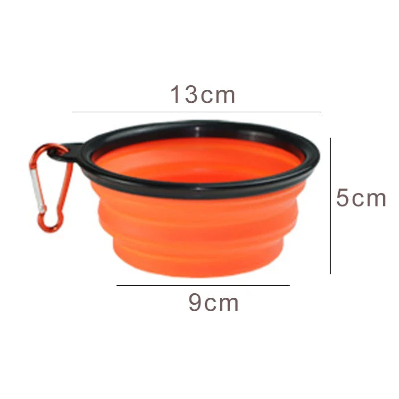 Dog Collapsible Silicone Bowl – Portable Travel Feeder, 350mL