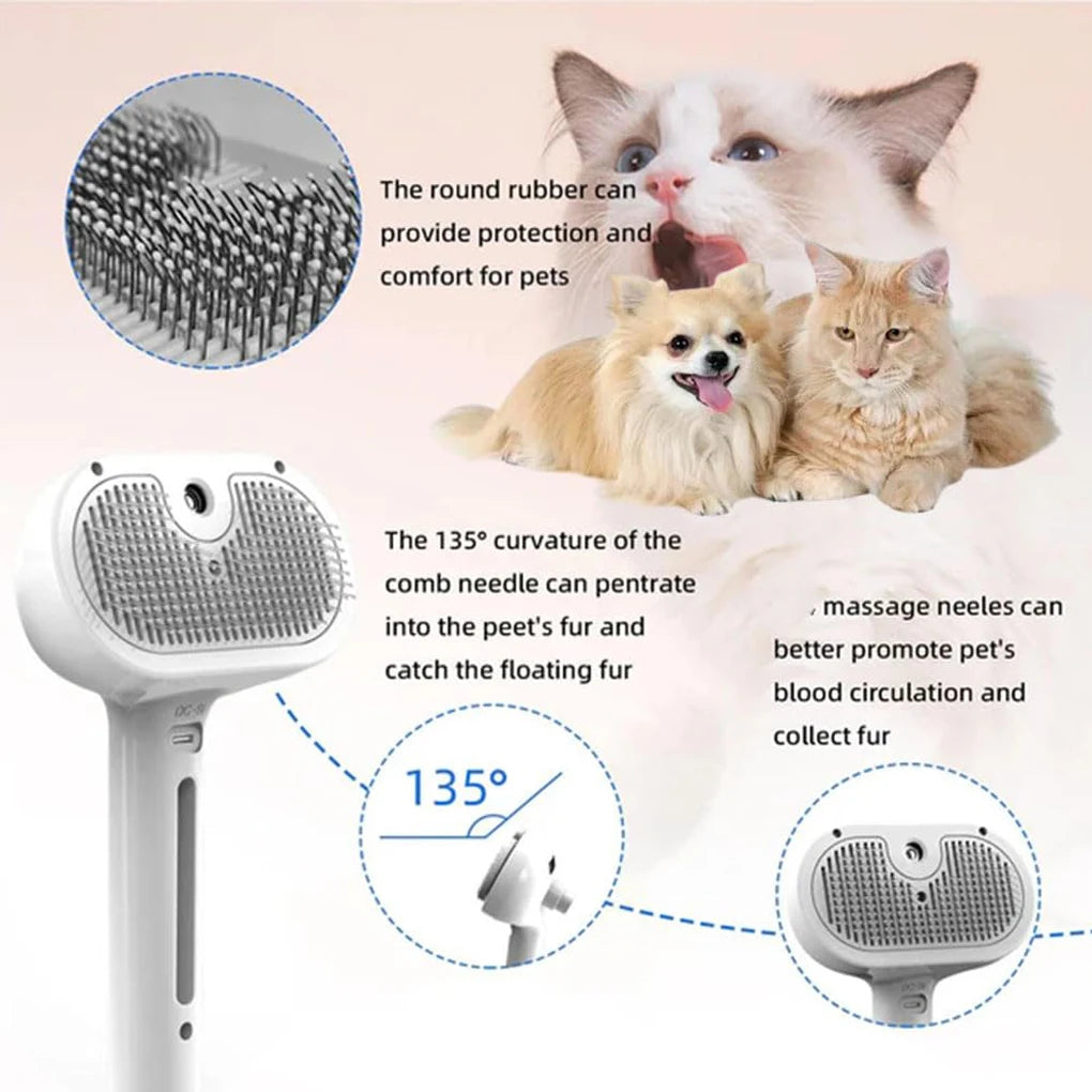 Dog Grooming Brush – Unique Luxury Steam Brush for Dogs, Steam Spray