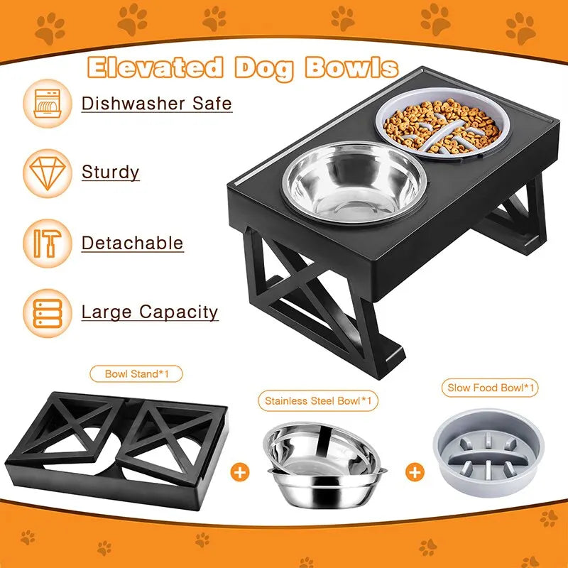 Elevated Dog Bowl Stand – Slow Feeder & Meal Mat for Pets