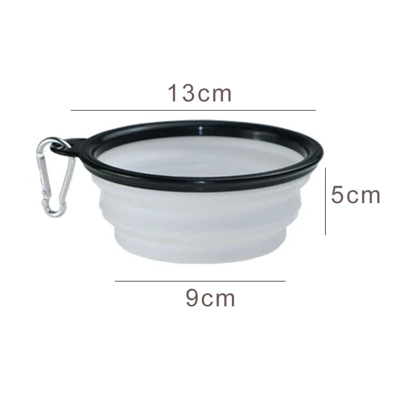 Dog Collapsible Silicone Bowl – Portable Travel Feeder, 350mL