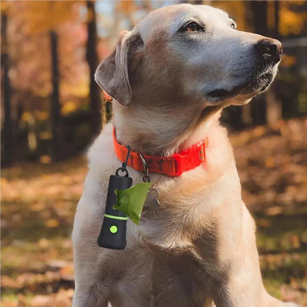 Dog Waste Bag Dispenser with Flashlight & Poop Bag Holder for Pets