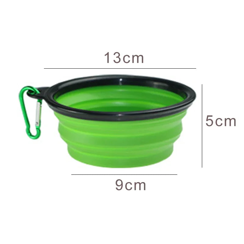 Dog Collapsible Silicone Bowl – Portable Travel Feeder, 350mL