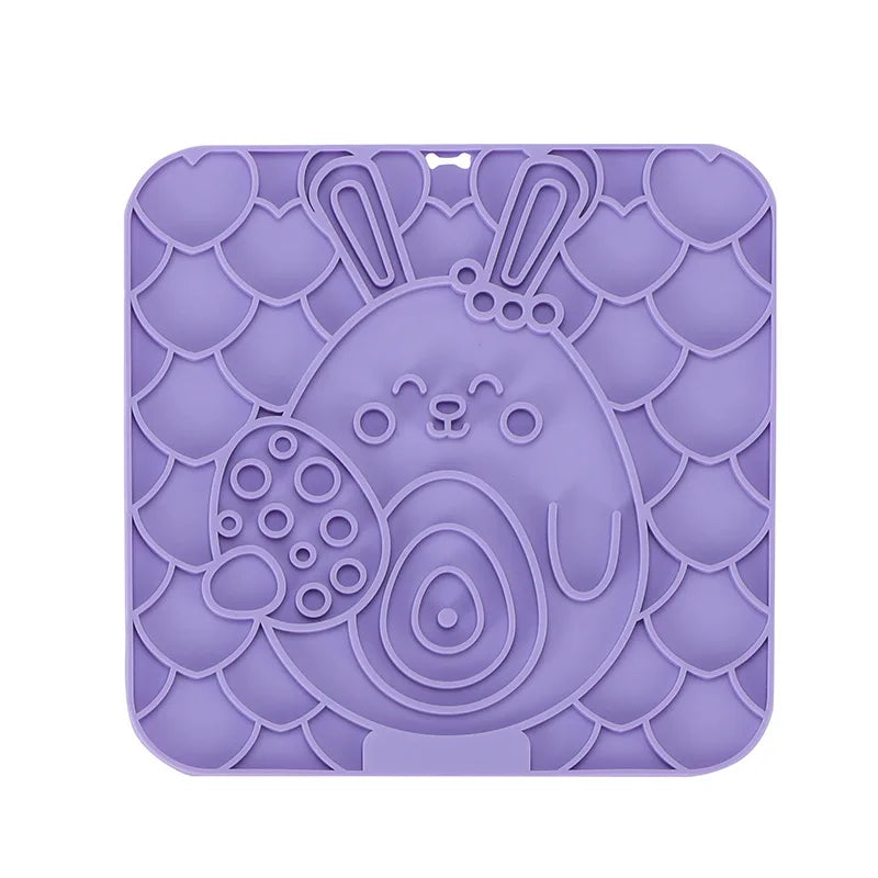 Pet Lick Silicone Mat for Dogs – Slow Feeder & Bathing Distraction Mat with Suction Base