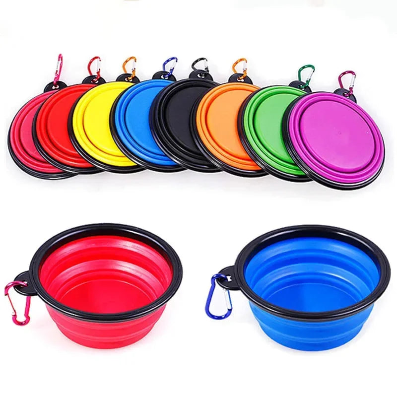 Dog Collapsible Silicone Bowl – Portable Travel Feeder, 350mL