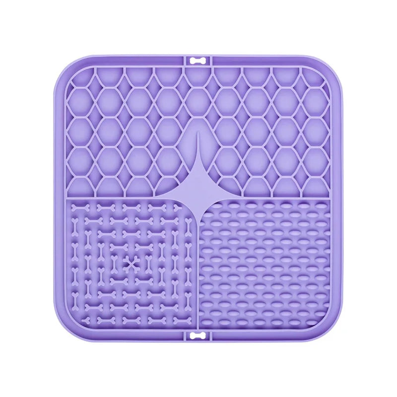 Pet Lick Silicone Mat for Dogs – Slow Feeder & Bathing Distraction Mat with Suction Base