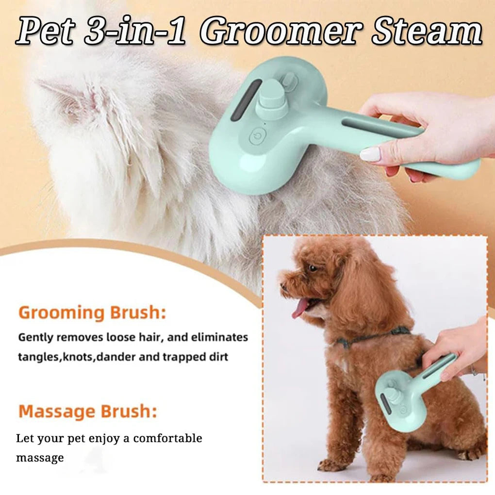 Dog Grooming Brush – Unique Luxury Steam Brush for Dogs, Steam Spray