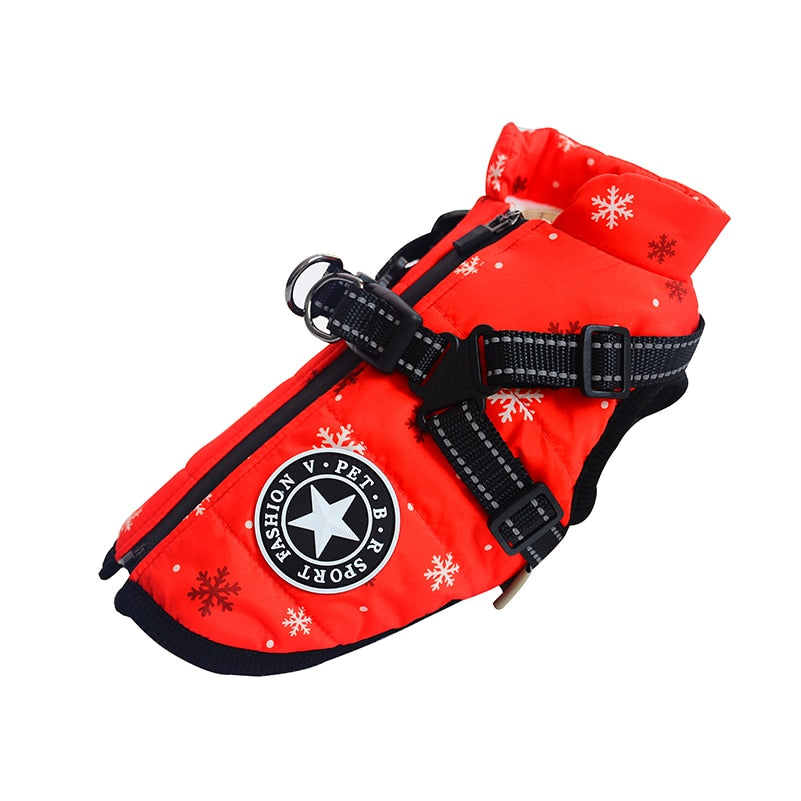 Cozy Winter Dog Jacket – Fleece, Waterproof, Harness-Ready for Small Breeds