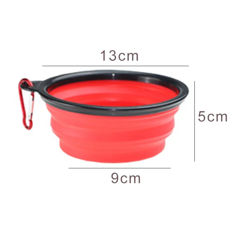 Dog Collapsible Silicone Bowl – Portable Travel Feeder, 350mL