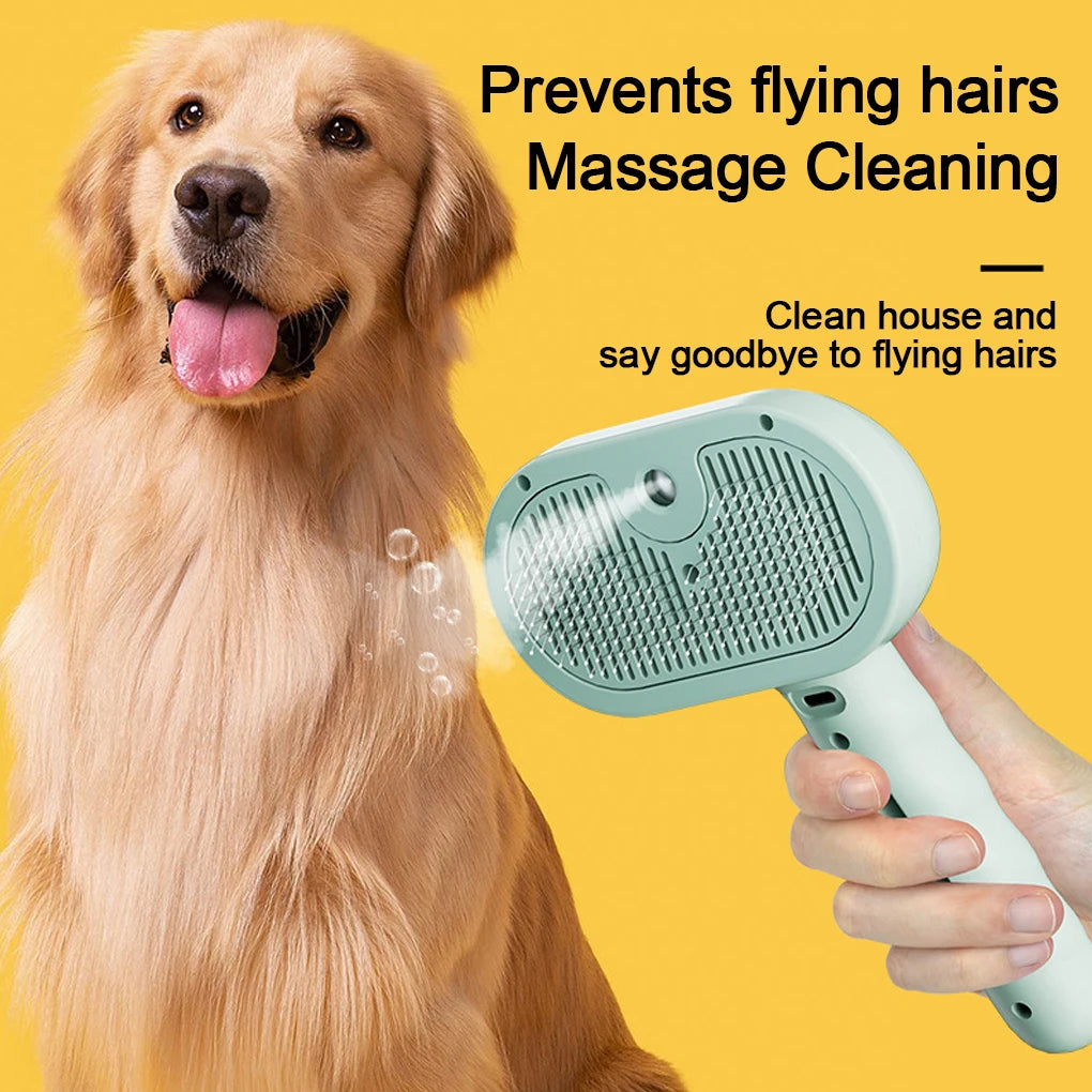 Dog Grooming Brush – Unique Luxury Steam Brush for Dogs, Steam Spray