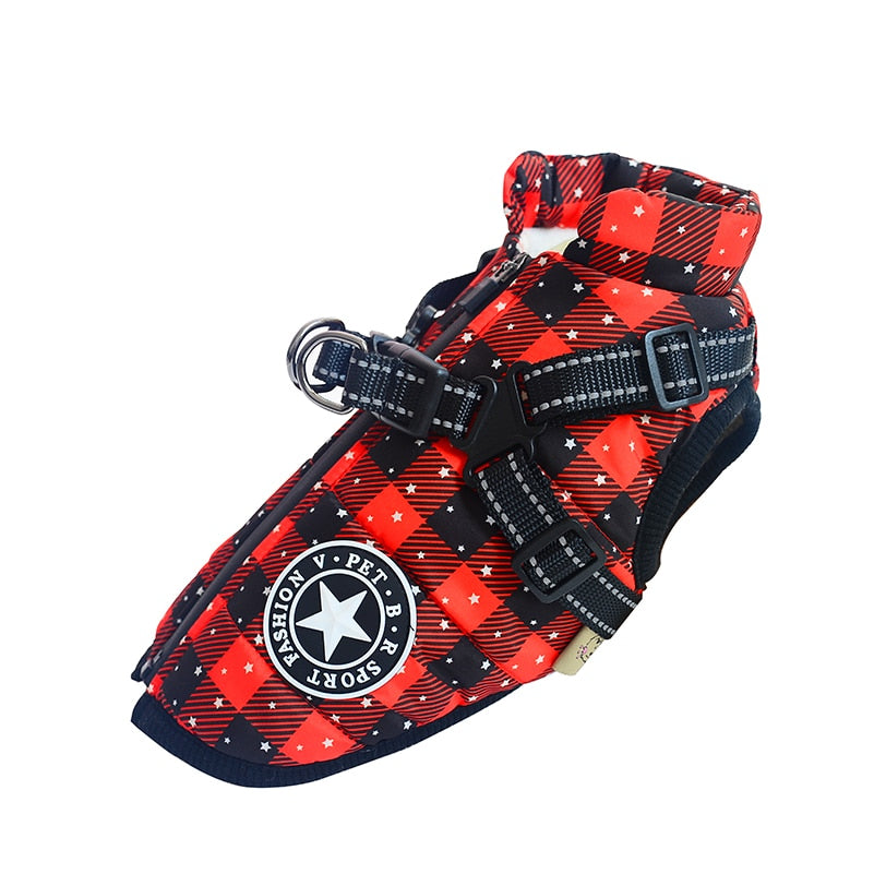 Cozy Winter Dog Jacket – Fleece, Waterproof, Harness-Ready for Small Breeds