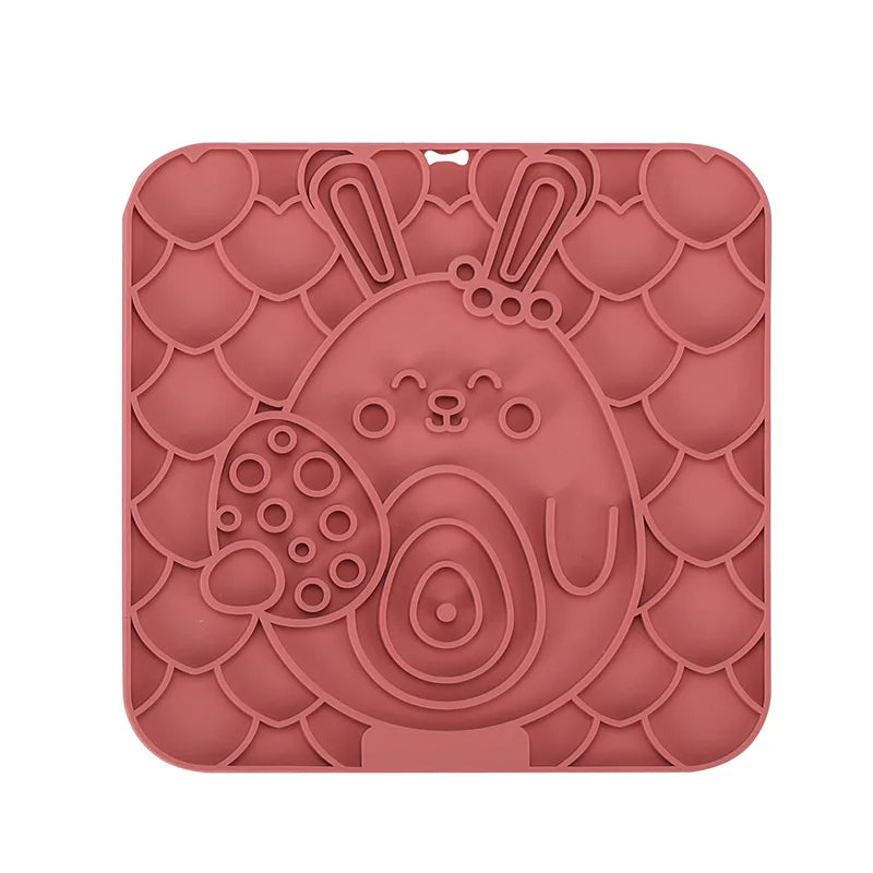 Pet Lick Silicone Mat for Dogs – Slow Feeder & Bathing Distraction Mat with Suction Base