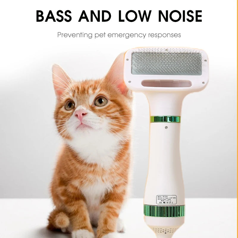 Pet Hair Dryer 2-in-1 & Slicker Brush – Professional Grooming Tool for Cats & Dogs