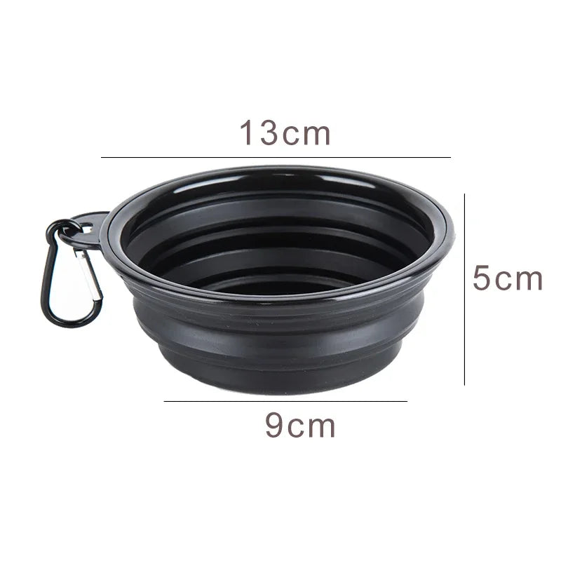 Dog Collapsible Silicone Bowl – Portable Travel Feeder, 350mL