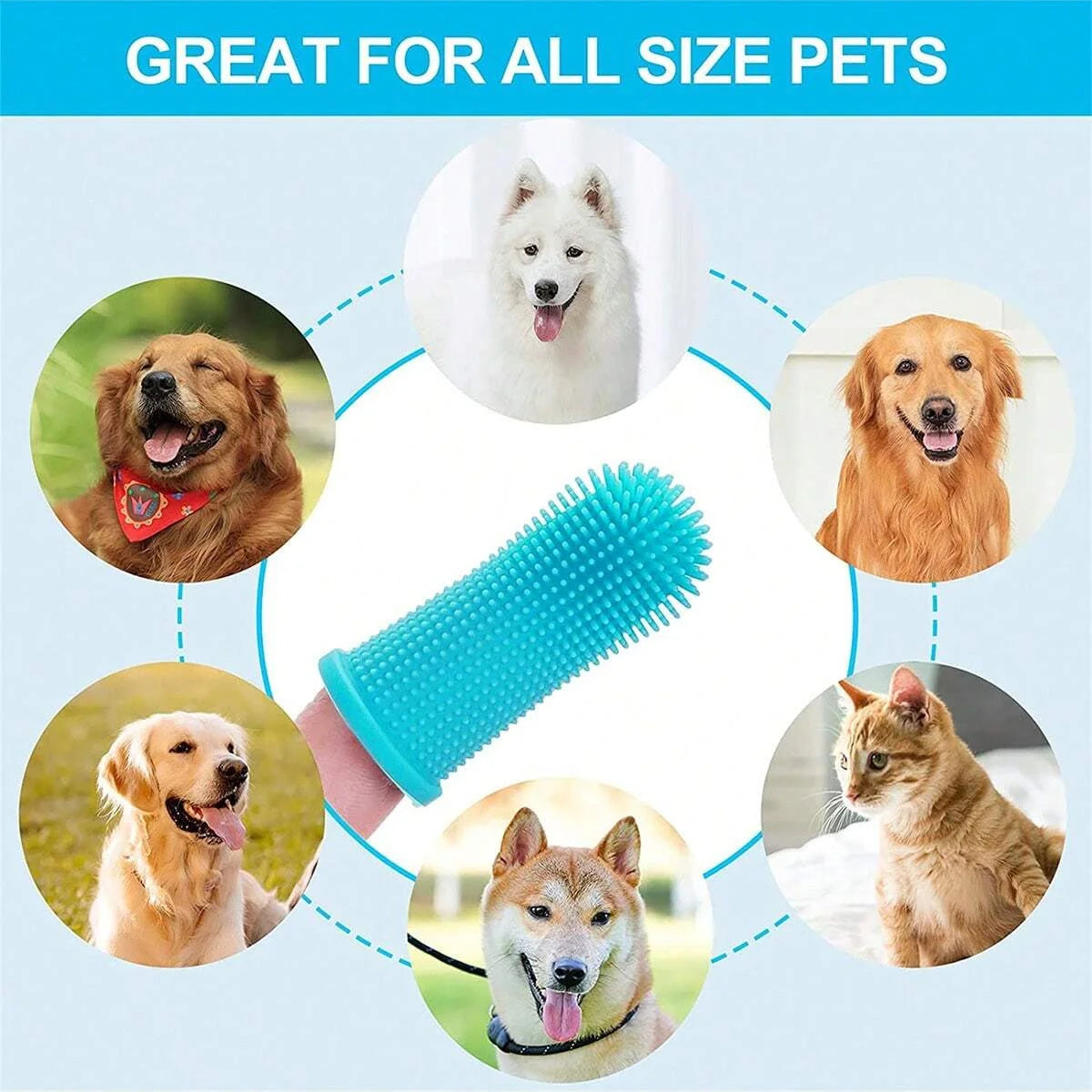 Silicone Toothbrush - Super Soft, Perfect for Dogs & Cats