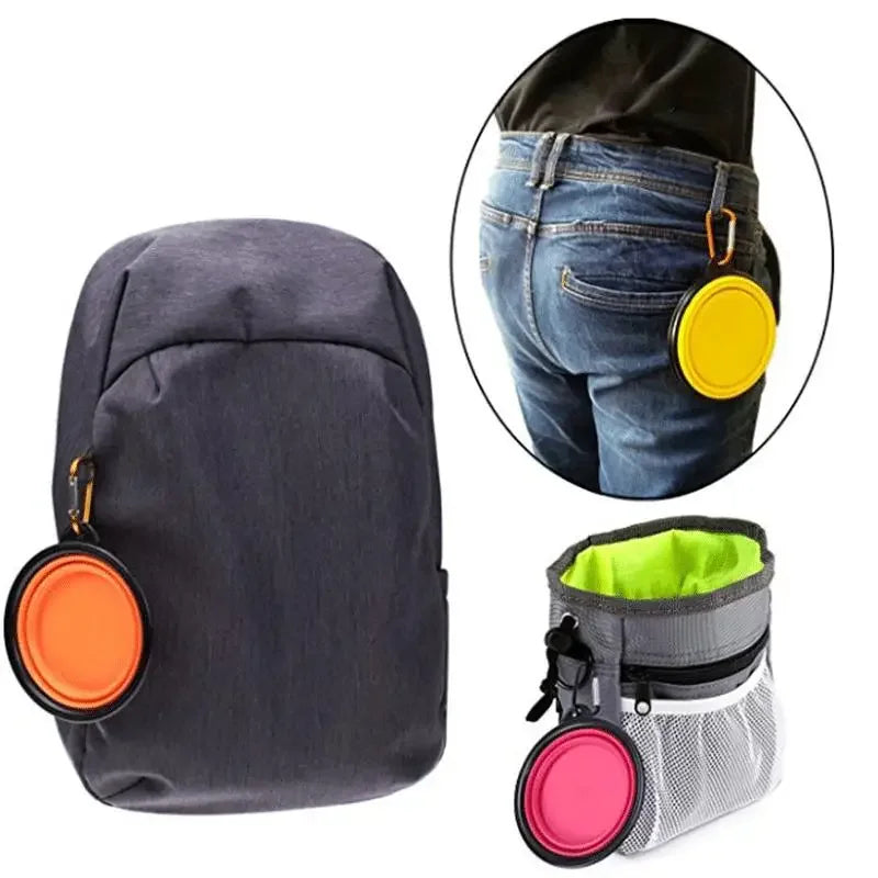Dog Collapsible Silicone Bowl – Portable Travel Feeder, 350mL