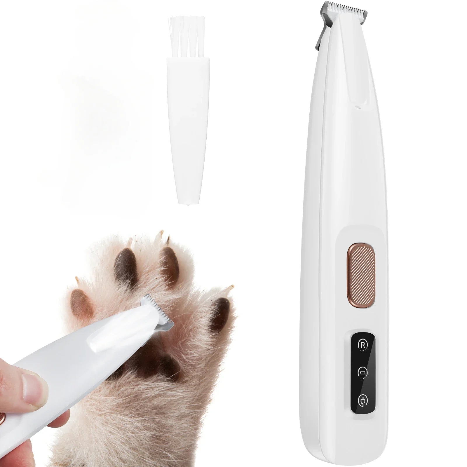 Dog Paw Trimmer with LED Light & Display, Waterproof