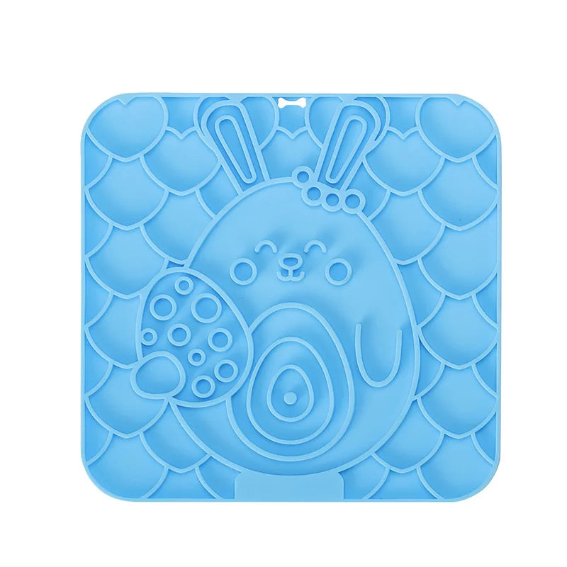 Pet Lick Silicone Mat for Dogs – Slow Feeder & Bathing Distraction Mat with Suction Base
