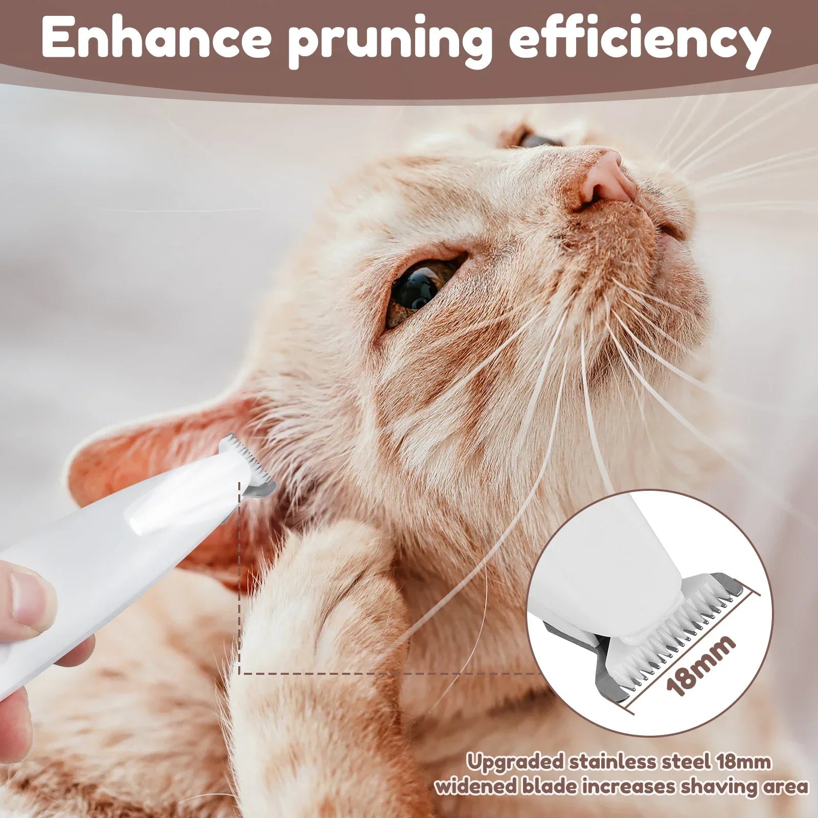 Dog Paw Trimmer with LED Light & Display, Waterproof