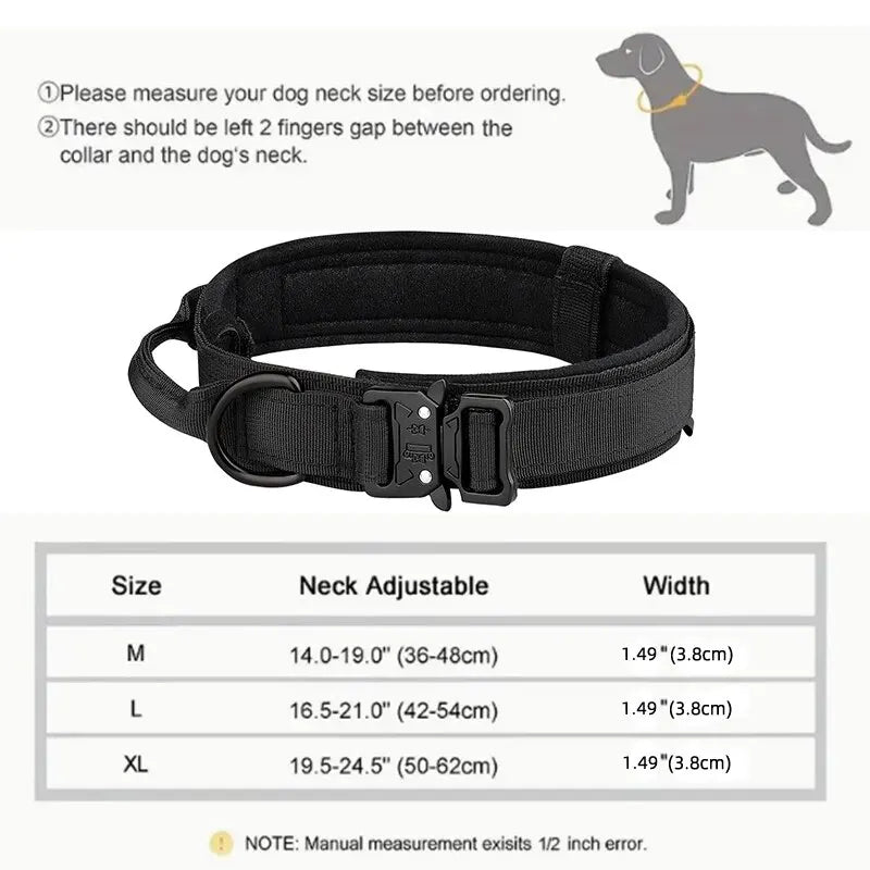 Dog Collar with Metal Buckle – Breathable Nylon Training Collar for Medium & Large Dogs