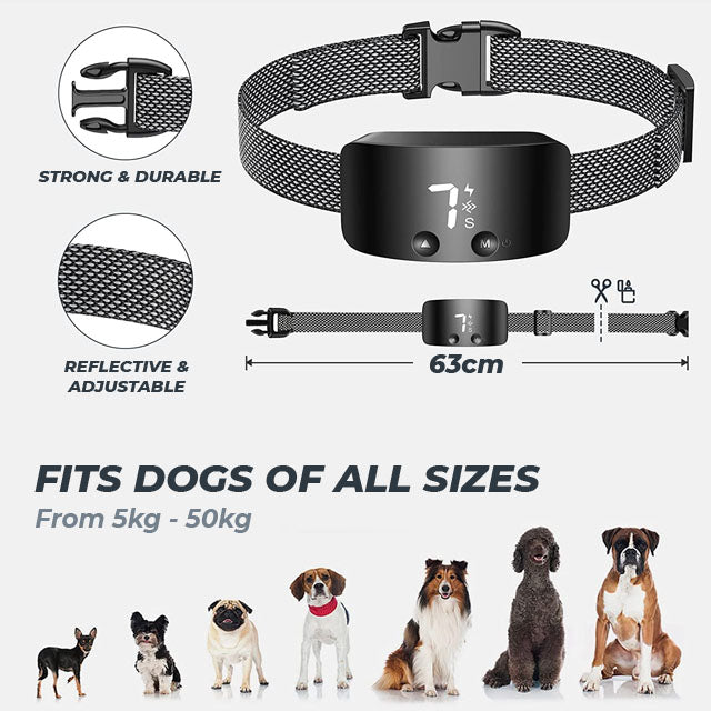 Rechargeable Automatic Anti-Bark Dog Collar – Adjustable, Waterproof & Sound & Vibration Control