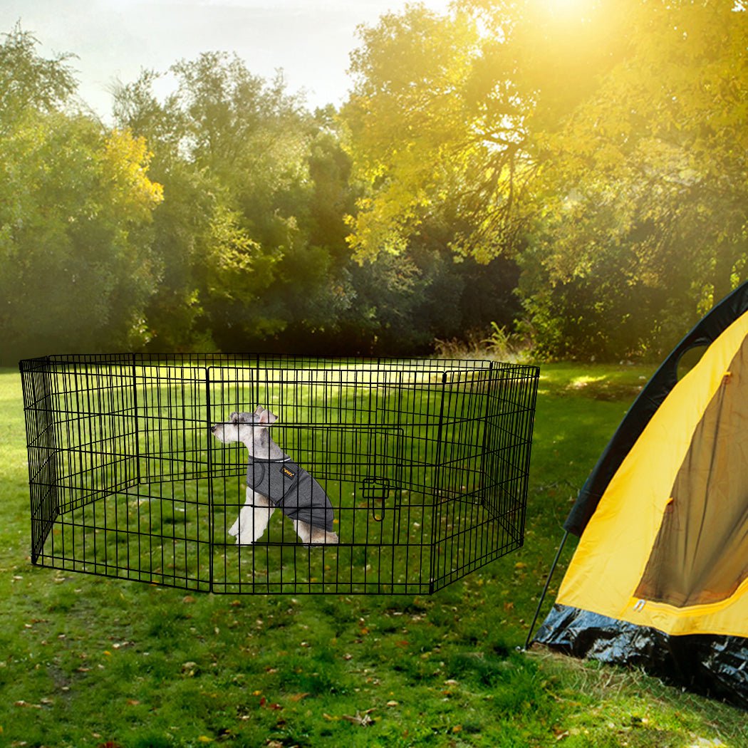 Dog Playpen Fence Cage – 8-Panel Foldable Metal